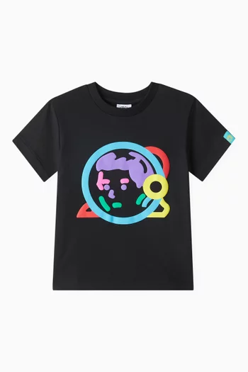 Puff Print Astro Helmet Graphic T-shirt in Cotton