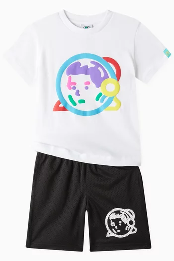 Puff Print Astro Helmet Graphic T-shirt in Cotton