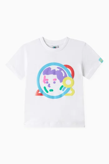 Puff Print Astro Helmet Graphic T-shirt in Cotton