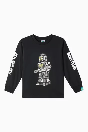 Walking Robot Logo T-shirt in Cotton