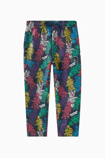 Robot Print Sweatpants in Cotton