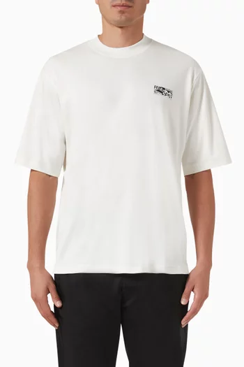 Logo Label T-shirt in Cotton & Silk