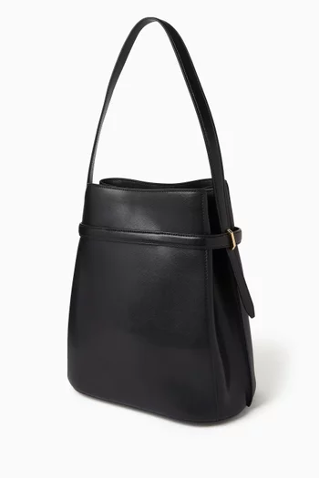 Belted Bucket Bag in Leather