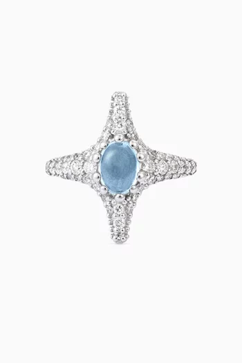 Selene Diamond & Topaz Ear Cuff in 18kt White Gold
