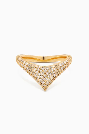 Selene Tidal Diamond Ring in 18kt Yellow Gold