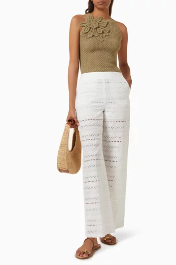 Era Embroidered Pants in cotton