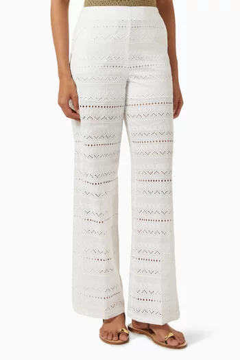 Era Embroidered Pants in cotton
