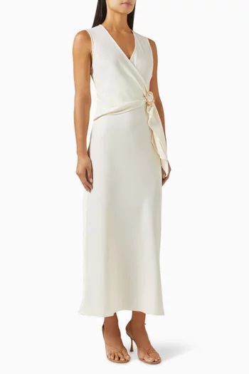 Titano Belted Maxi Dress in Satin