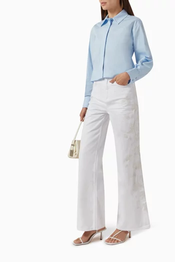 Embroidered Flared Jeans