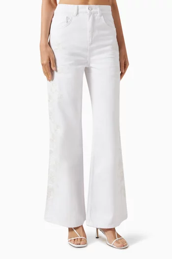 Embroidered Flared Jeans