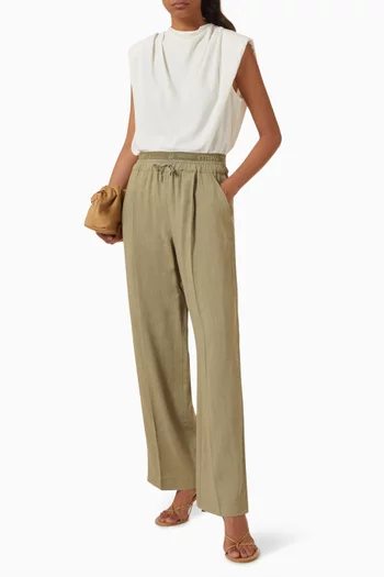 Fred Straight Pants in Viscose & Linen