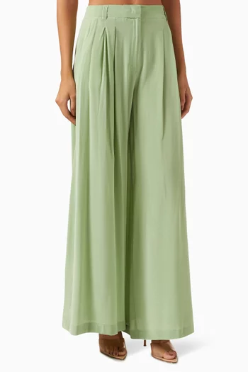 Sedia Wide-leg Pants in Silk Crepe de Chine