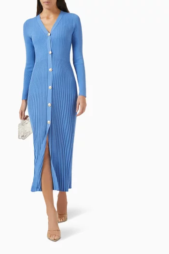 Filly Ribbed Midi Dress in Knit