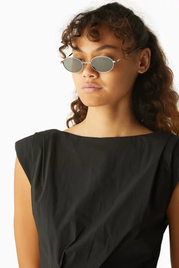 Oval Sunglasses in Recycled Steel