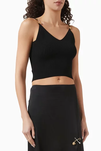 Safety Pin Crop Top in Knit
