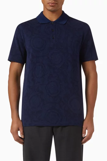 Barocco Polo Shirt in Cotton-jacquard