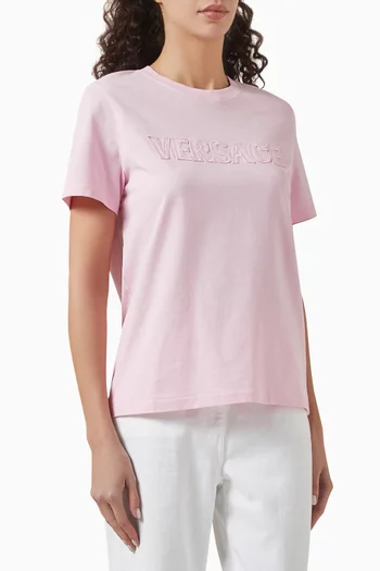 Embroidered Logo T-shirt in Cotton-jersey