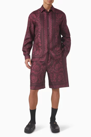 Barocco-print Shirt in Silk-twill