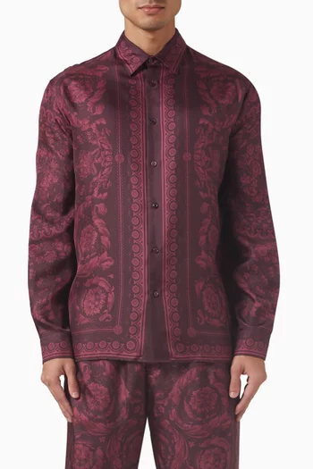 Barocco-print Shirt in Silk-twill