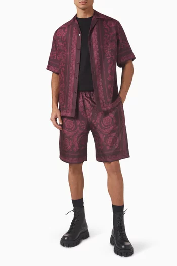 Barocco-print Cuban Shirt in Silk-twill