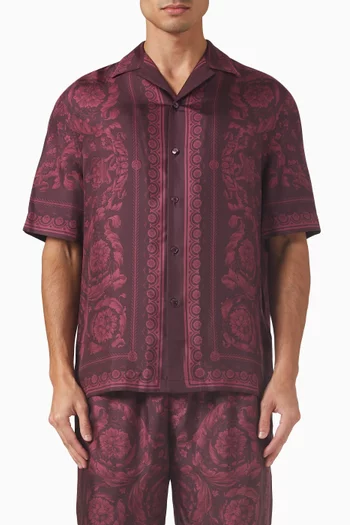 Barocco-print Cuban Shirt in Silk-twill