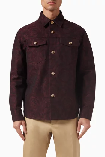 Barocco Jacquard Overshirt in Cotton