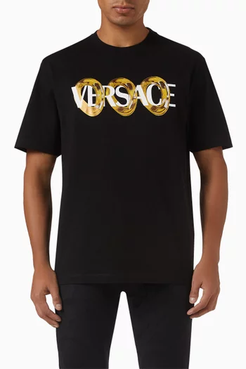 Tシャツ・カットソー VERSACE SS25 PACK OF TWO T-SHIRTS (AU10193 1A10011A1001) Versace 2-Pack Logo T-Shirt | Saks Fifth Avenue