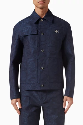 Barocco Jacquard Carpenter Jacket in Cotton