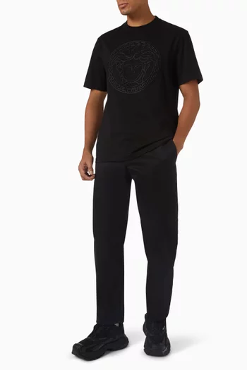 Threaded Medusa Embroidery T-shirt in Cotton-jersey
