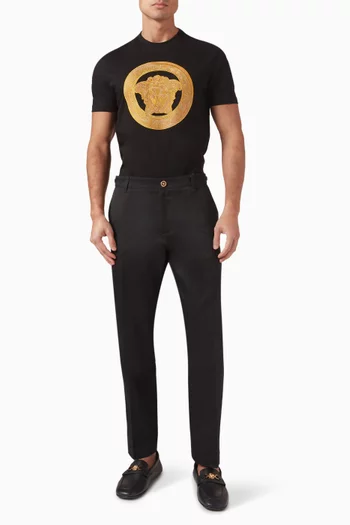 Embroidered Medusa T-shirt in Cotton