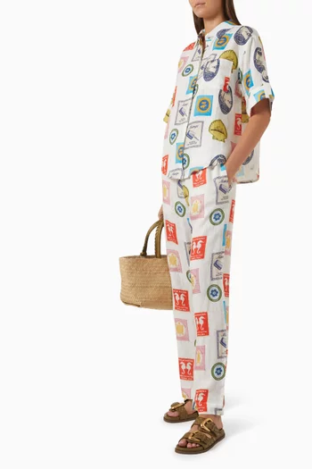 Mirage Printed Oversized Shirt in Linen