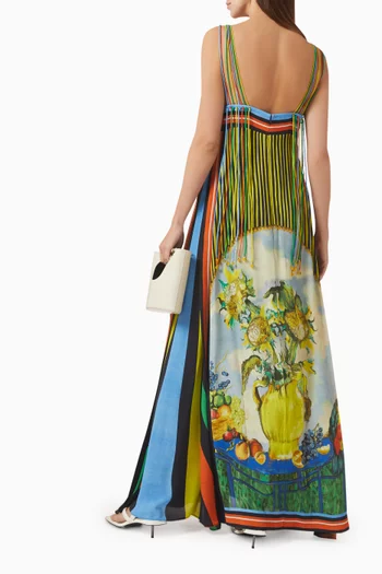 Bruno Sunray Pleated Gown in Viscose Crepe