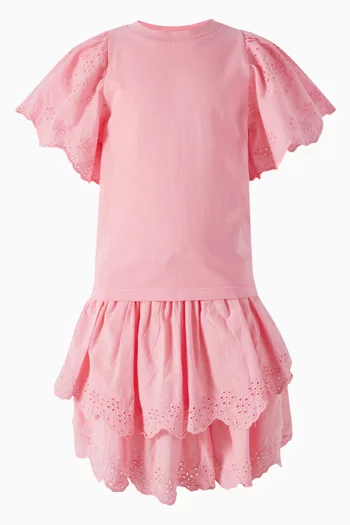 Brianna Broderie Anglaise Skirt in Organic Cotton-poplin