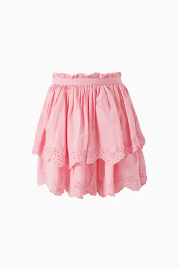 Brianna Broderie Anglaise Skirt in Organic Cotton-poplin