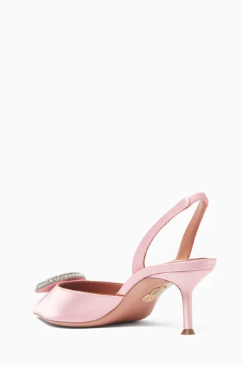 Crystal 50 Hoop Slingback Pumps in Satin