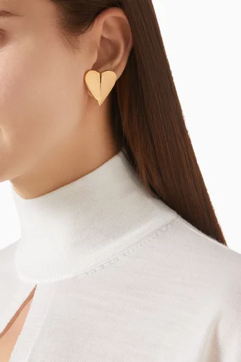 Le Coeur Torn Earrings in Gold-tone Brass