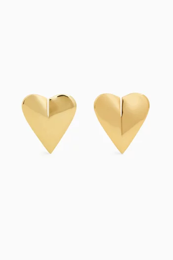 Le Coeur Torn Earrings in Gold-tone Brass