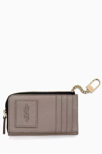 محفظة بسحّاب علوي جلد بارز الملمس