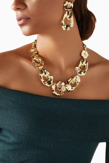 Textured Chain Necklace in Pewter