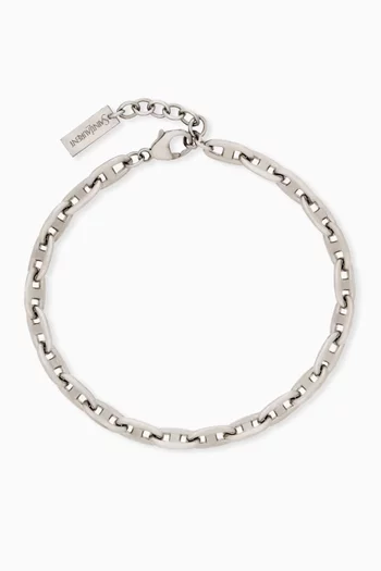 Anchor-chain Bracelet in Silver-tone Metal