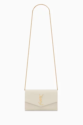 Uptown Chain Wallet in Grain de Poudre Embossed Leather