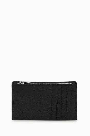 Cassandre Matelassé Fragments Flap Card Case in Grain De Poudre Embossed Leather