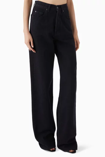 V-waist Baggy Jeans in Denim