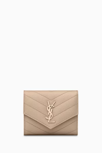 Cassandre Matelassé Multi-fold Wallet in Graine de Poudre Leather