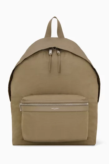 City Backpack in Nylon Ripstop & Leather
