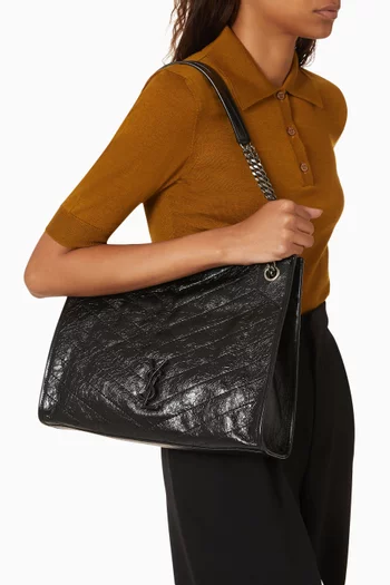 Niki Shopping Shoulder Bag in Vintage Leather