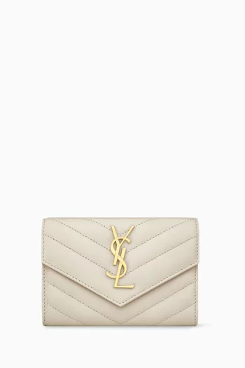 Monogram compact tri fold in grain de poudre embossed leather clearance