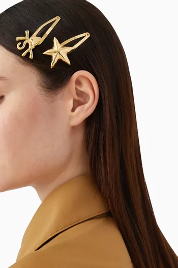Cassandre Hair Clips in Gold-tone Metal
