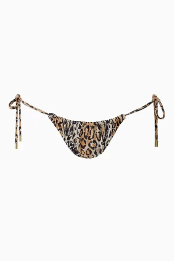 Egypt Leopard-print Bikini Briefs in Stretch Nylon
