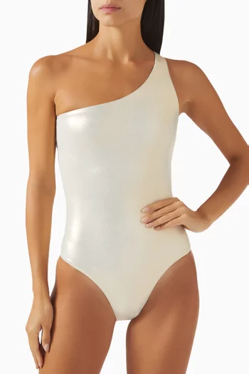 Madrid One-piece Swimsuit in Lamé Stretch Nylon